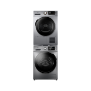 PLUS会员：Midea 美的 MG100A5-Y46B+MH90-H03Y 洗烘套装 银色