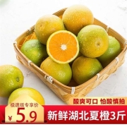 京东极速版：橙子 3斤 55mm以上 一元购券+2.9元