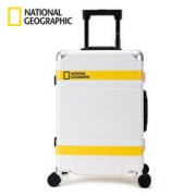 NATIONAL GEOGRAPHIC 国家地理 铝框拉杆箱 白黄色28英寸