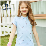 HAZZYS 哈吉斯 女童短袖polo衫