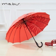 日本人气雨伞品牌 Mabu 16根骨轻便半自动长柄晴雨伞