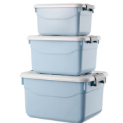 结实坚固！光随我意 塑料收纳箱  3件套（10L+20L+30L）