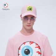 MISHKA 眼球绣花弯檐棒球帽 MSS203210F