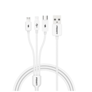 PISEN 品胜 APO7-1200 Lightning/Micro -B/Type-C 3.5A 数据线 PVC 1.2m 白色