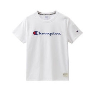 CHAMPION 冠军 夏季草写Logo刺绣棉运动T恤男士情侣短袖圆领潮牌
