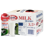 Mlekovita 妙亚纯牛奶 250ml*12盒*5件153.37元包邮（折30.67元/件）