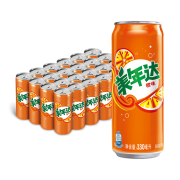 美年达可乐 Mirinda 橙味汽水 碳酸饮料整箱 细长罐330ml*24听