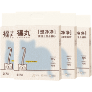PLUS会员：FUWAN 福丸 膨润土猫砂 2.7kg*4包