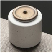苏氏陶瓷 时尚亚光铁锈茶叶罐 白色款