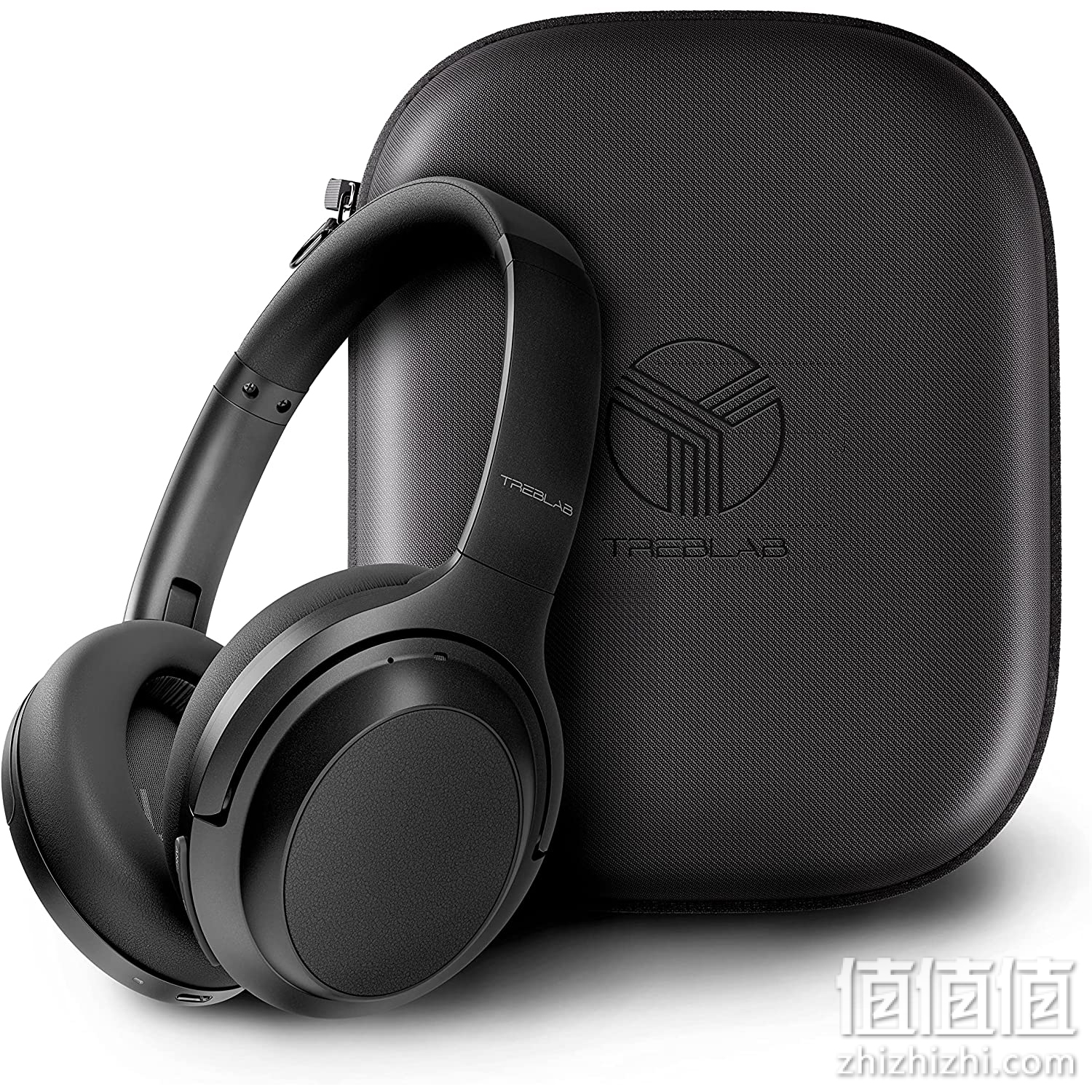 TREBLAB Z7 PRO - 混合主动降噪耳机带麦克风 - 45H 播放时间 & USB-C 快速充电,ANC 无线头戴式蓝牙耳机带 aptX,立体声,触摸控制(灰色)