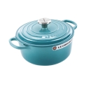 酷彩（Le Creuset）汤锅珐琅铸铁类圆形烧锅炖闷锅 20cm 加勒比蓝色 法国原装进口