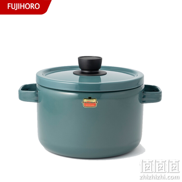 富士（FUJIHORO）日本进口珐琅锅铸铁锅 煲汤锅寿喜锅 家用搪瓷锅焖炖锅双耳汤锅 湖蓝色