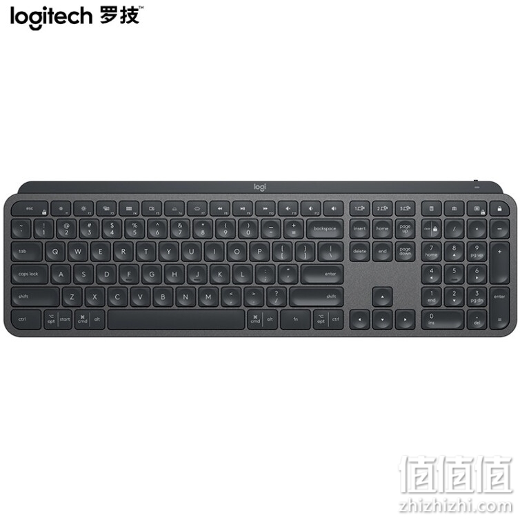 罗技（Logitech）MX Keys 键盘 无线蓝牙键盘 高端办公键盘 超薄 全尺寸 智能背光 深灰色