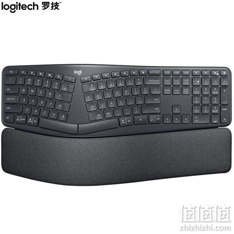 罗技（Logitech）ERGO K860 无线蓝牙键盘 多操作系统键盘 人体工学分体式键盘 多设备匹配办公键盘 K860黑色