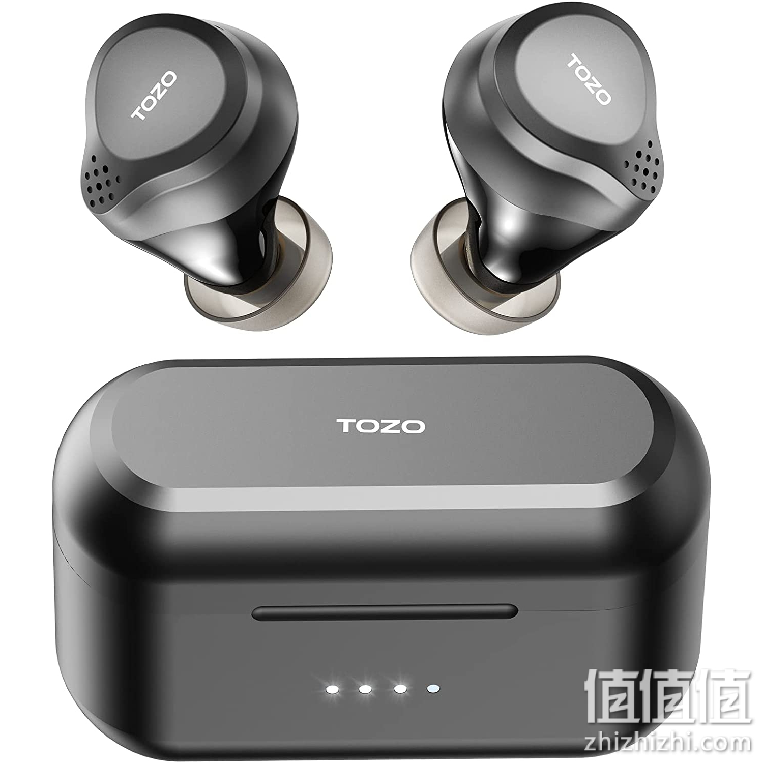 TOZO NC7 混合主动降噪无线耳塞,ANC,入耳式检测耳机 IPX6 防水蓝牙 5.0 立体声耳机,沉浸式声音高级深低音耳机,黑色
