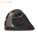 多彩（DeLUX）M618mini人体工程学鼠标 立式垂直鼠标 可充电无线蓝牙鼠标双模笔记本电脑办公 暗金黑