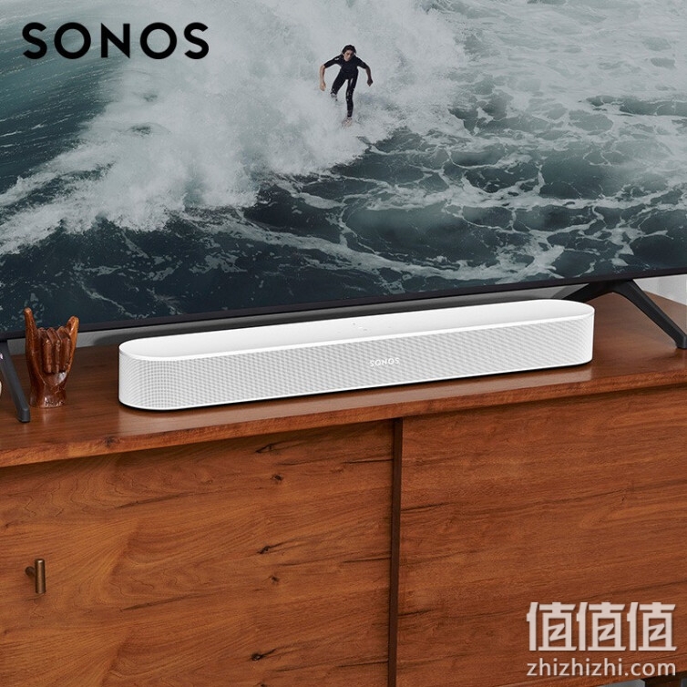 SONOS Beam Gen2电视音响回音壁 家庭智能音响系统 WiFi无线 S14 音箱客厅家用 家庭影院 杜比全景声 白色