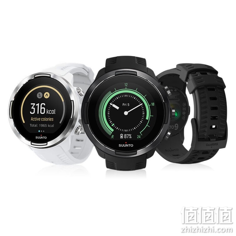 SUUNTO 颂拓 9 BARO旗舰版户外运动手表男士多功能跑步登山游泳GPS导航光电心率智能腕表手表 黑色SS050087000