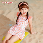 Kappa 卡帕 2022年夏新款女童印花连体裙裤泳衣