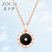 ZOCAI 佐卡伊 女士时光转动罗盘钻石项链 D06802