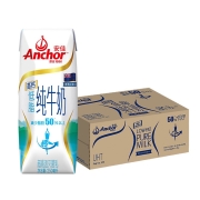 安佳（Anchor）新西兰原装进口牛奶 高钙低脂牛奶 纯牛奶  草饲奶源  250ml*24 整箱装