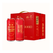 88VIP：燕京啤酒 吉祥红 清爽啤酒500mlx12罐*4件