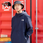 北面冲锋衣The North Face户外运动上衣防风防泼水单层外套春夏潮流连帽夹克男 5JZK RU3/深蓝色 L/175