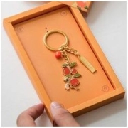 国家图书馆 食来运转钥匙扣 10x16x1.8cm 仿珐琅工艺 福气满满小挂件 事事如意款