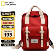 国家地理National Geographic背包女时尚大容量双肩包男15.6英寸笔记本电脑包旅行防泼水学生情侣书包 红白热