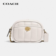 PLUS会员：蔻驰COACH 女士LUNCHBOX系列小号单肩斜挎包白色羊皮革C4814B4HA