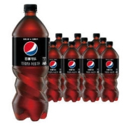 pepsi 百事 可乐 无糖 Pepsi 碳酸饮料 汽水可乐 大瓶装 1L*12瓶 饮料整箱 百事出品