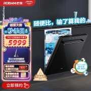 老板 13套大容量洗碗机 家用洗碗机嵌入式 一级水效 三叉喷淋 独立上下层洗 强力洗碗机 三锅同洗 WB793D