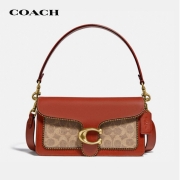 蔻驰COACH七夕礼物送女友奢侈品女士专柜款TABBY系列涂层帆布配皮斜挎包棕色锈色26号中号6793B4NQ4