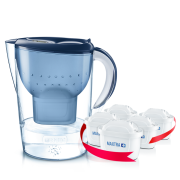 PLUS会员：BRITA 碧然德 Marella 金典系列 滤水壶 一壶六芯 3.5L 蓝色