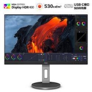AOC 冠捷 23.8英寸 2K 75Hz IPS HDR400 Type-C接口90W TUV护眼认证 双向旋转升降 内置音箱 电脑显示器 Q24N3R