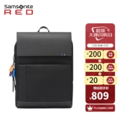 PLUS会员：Samsonite 新秀丽 双肩背包男女电脑包14-15英寸 黑色 牛皮书包男潮流 AH9