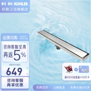 科勒地漏淋浴房长条形不锈钢加厚防臭地漏卫生间大排量隐形75423T —75423T大流量隐藏地漏(长600*宽80)