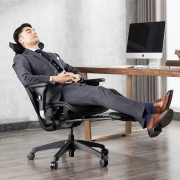 永艺蒙柯人体工学椅商务办公椅老板椅总裁椅靠背可躺升降转椅电脑椅子电竞椅书房卧室学习椅家用座椅舒适久坐 全特网镂空坐垫-有搁脚 尼龙脚