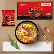 农心 经典辛拉面香菇牛肉味十连包泡面【整箱】拉面方便面 加班食品速食礼盒 120g*10包