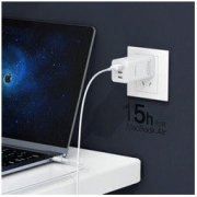 PISEN 品胜 GaN氮化镓充电器头65W多口插头适用20W苹果PD快充iphone13ProMax/12华为nova9小米12手机笔记本适配器27W