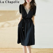 PLUS会员：La Chapelle 拉夏贝尔 女士收腰连衣裙