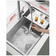 VATTI 华帝 304不锈钢手工加厚水槽洗碗池大容量单槽洗菜盆 092106L（680*450）