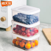 食用级PP材质！Citylong 禧天龙 保鲜盒 0.9L 冰箱冷藏软盖 3个装
