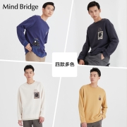 Mind Bridge长袖T恤衫卫衣百家好联名印花上衣秋冬新款男MUTS6161