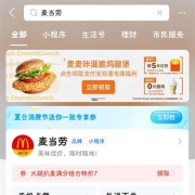 牛蛙腿：麦当劳 免费甜筒 麦乐鸡