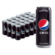 限地区、PLUS会员：pepsi 百事 可乐 无糖黑罐 碳酸饮料 细长罐 330ml*24罐