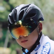 jepozra自行车骑行头盔可拆卸磁吸式风镜男女山地车公路车安全帽