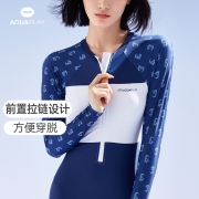 AquaPlay连体泳衣女夏2022新款保守遮肉显瘦游泳衣专业防晒冲浪服