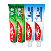 高露洁牙膏预防蛀牙清新口气含氟牙膏 冰爽牙膏120g*2+健白90g+防蛀90g