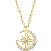 PLUS会员：CHOW TAI SENG 周大生 女士S925星月项链 S1PC0227